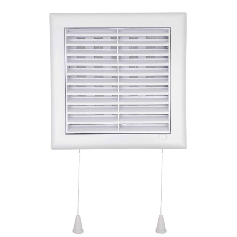 Grille intérieur avec moustiquaire et tirette  140x140mm