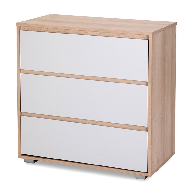 DALIA Commode avec 3 tiroirs style urbain couleur bois