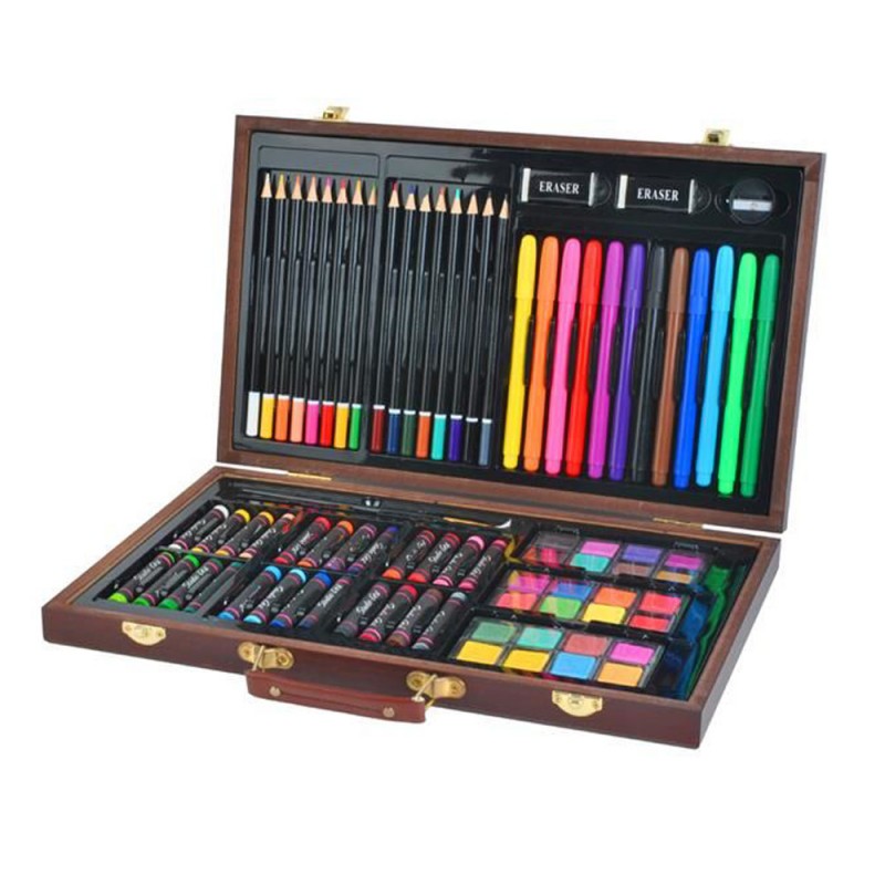 Mallette Crayons Coffret de dessin Valise 81 pièces